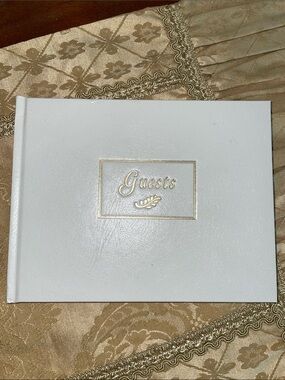 Classic C.R. Gibson white and gold foil Guest Book